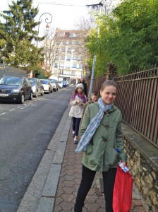 heading to train